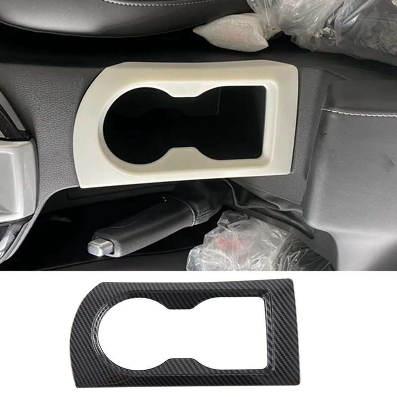 

Car Carbon Fiber Center Console Water Cup Holder Decoration Cover Trim Stickers for ISUZU D-MAX 2021+