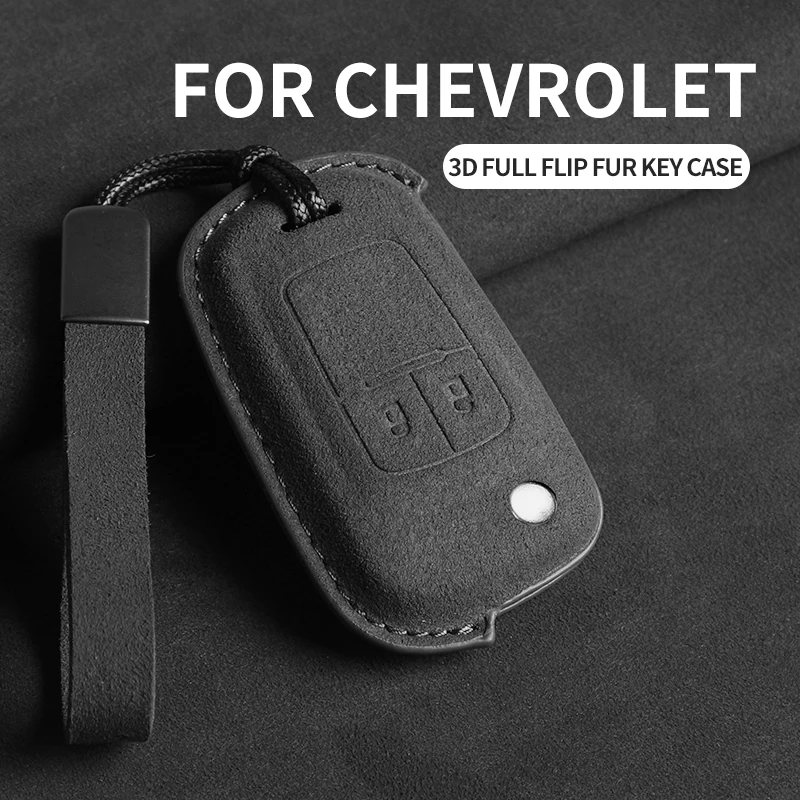 Suede Car Flip Key Case Cover for Chevrolet Cruze Aveo Trax Sail Malibu Captiva Opel Vauxhall Astra J Corsa Insignia Mokka