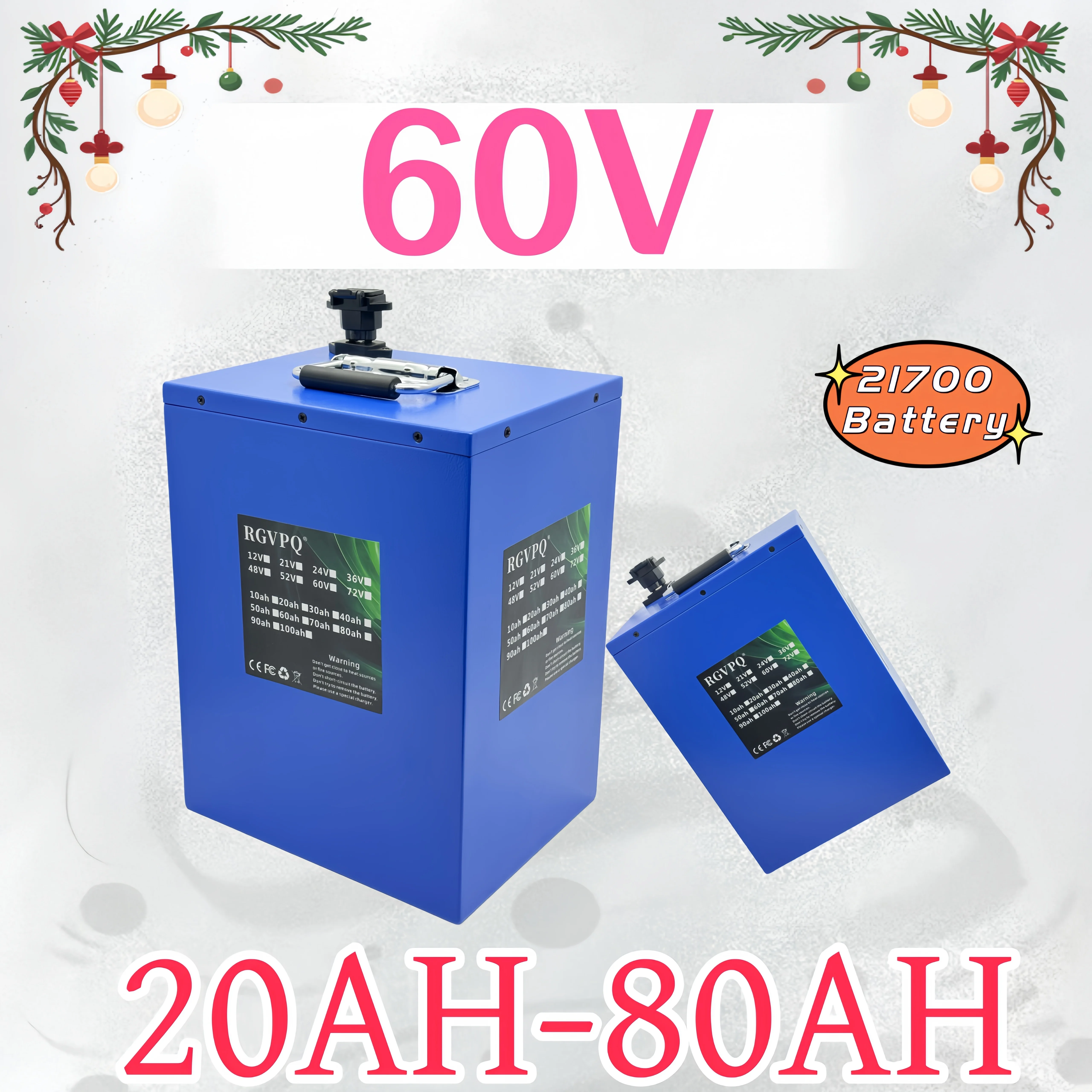 DIJIAR, Brand new 60V21700 lithium-ion battery, 20AH-80AH capacity, suitable for air transportation, suitable for 500W-3000W