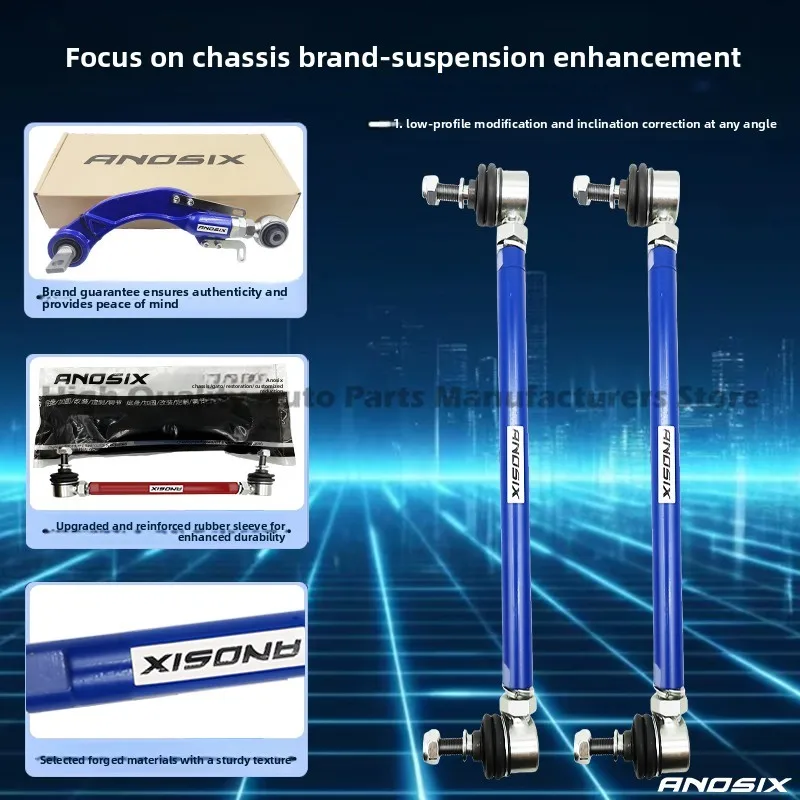 

Upgraded Front and Rear Lizi Link Ball Joint Stabilizer Bar Short Rod Tie Rod Anti Roll Bar Shock Absorber Anti Roll Heightened