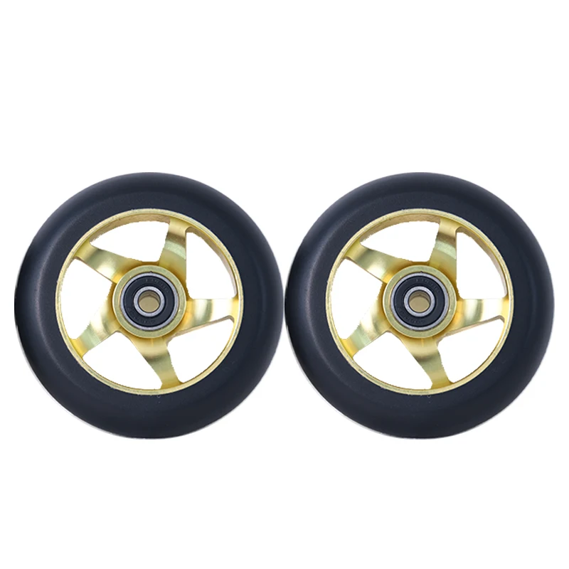 Canniday 100mm Pro Stunt/Push/Kick Scooter Wheels with Bearings Aluminum Alloy Core Scooter Replacement Parts Accessories 2set