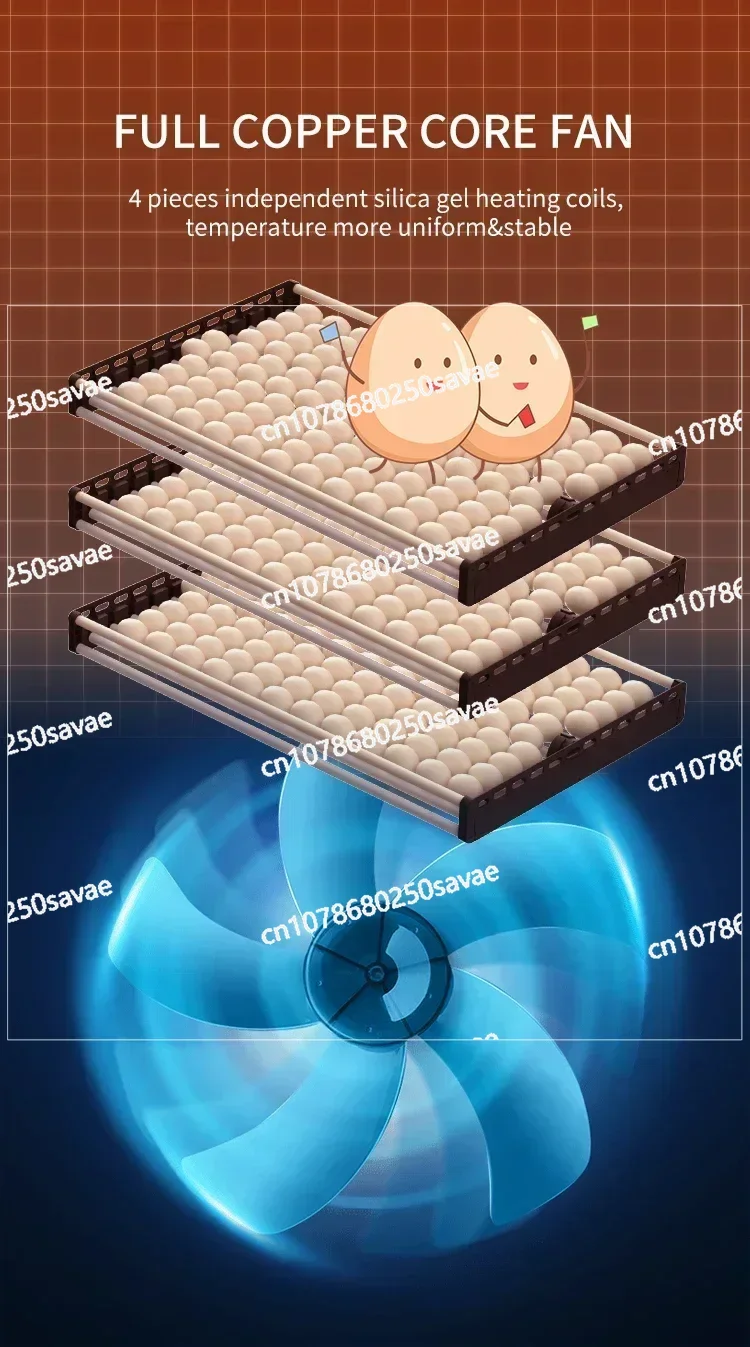 Fully Automatic Chicken Egg Incubator, 1000 Eggs, Solar Power, Hatchery Machine