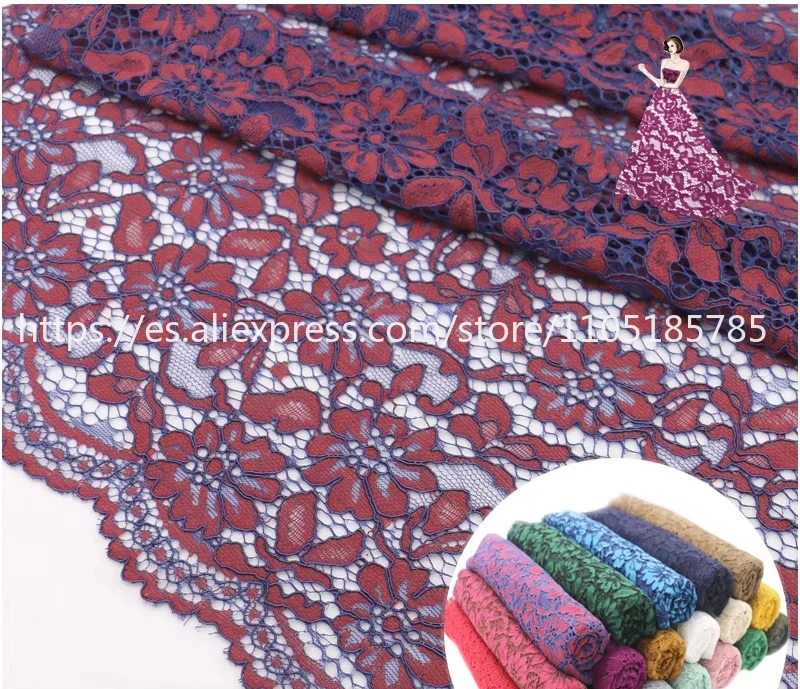 

High Quality Stock Thread Non Elastic Wave Decal Lace Fabric Handmade DIY Wedding Dress and Dress Accessories