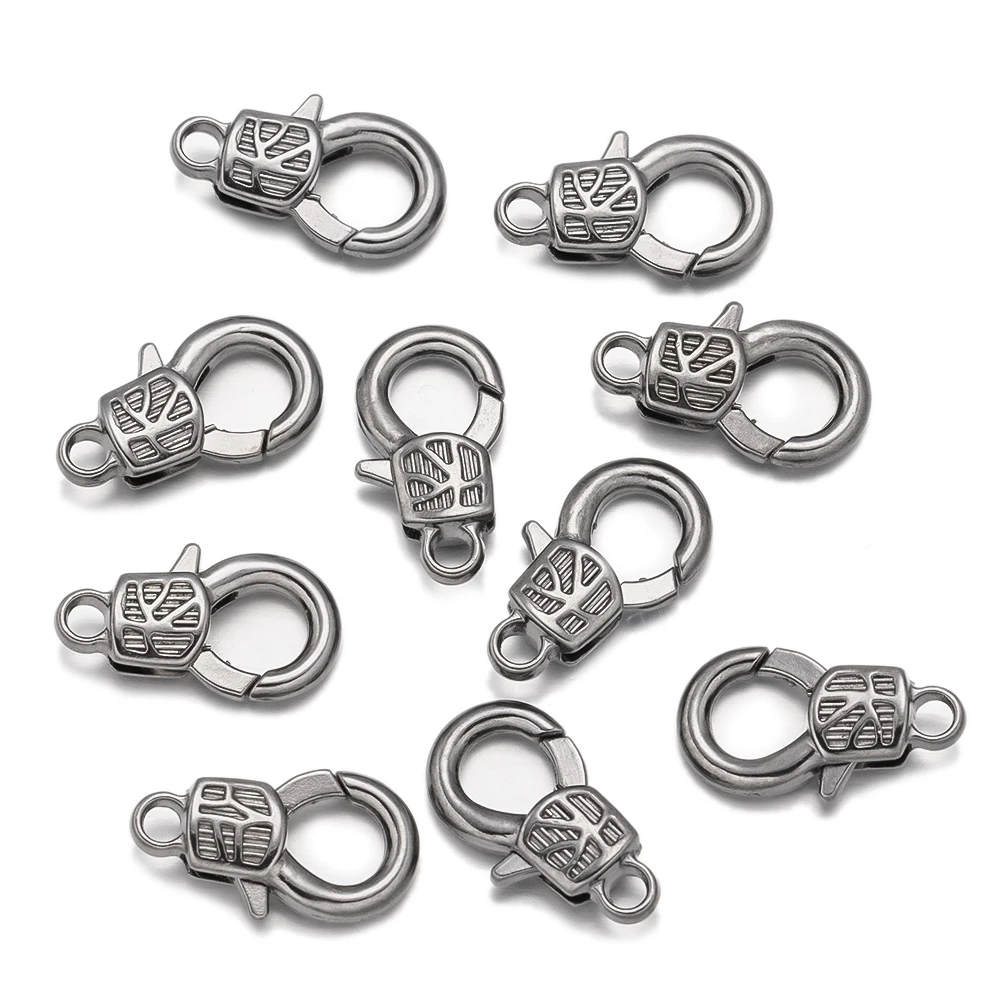 20pcs Silver Large Heart Lobster Claw Clasps Vintage Clips Hooks for DIY Jewelry Bracelet Necklace Keychain Making Findings