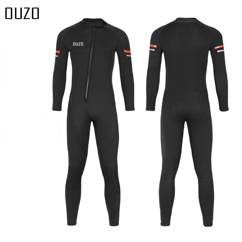 OUZO One Piece Diving Suit 3mm Men's Thickened Thermal and Cold Resistant  for snorkeling neoprene  buceo  surf  wetsuits