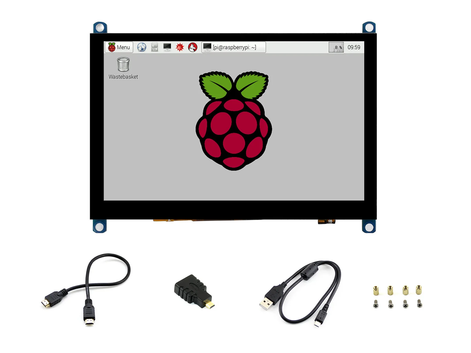 Waveshare LCD Layar Sentuh Kapasitif 5 Inci (H) Versi Ramping, 800×480, Panel Kaca Dikeraskan, Konsumsi Daya Rendah