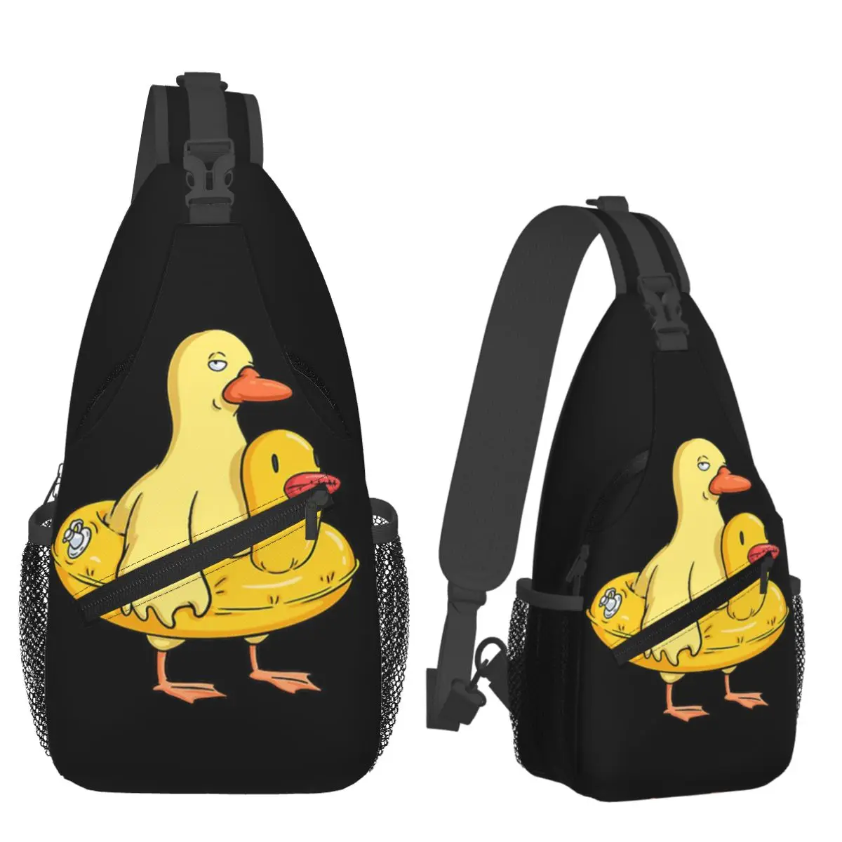 

Double Duck Chest Bag Men Sling Crossbody Backpack Chest Bag Travel Hiking Daypack Shoulder Bag
