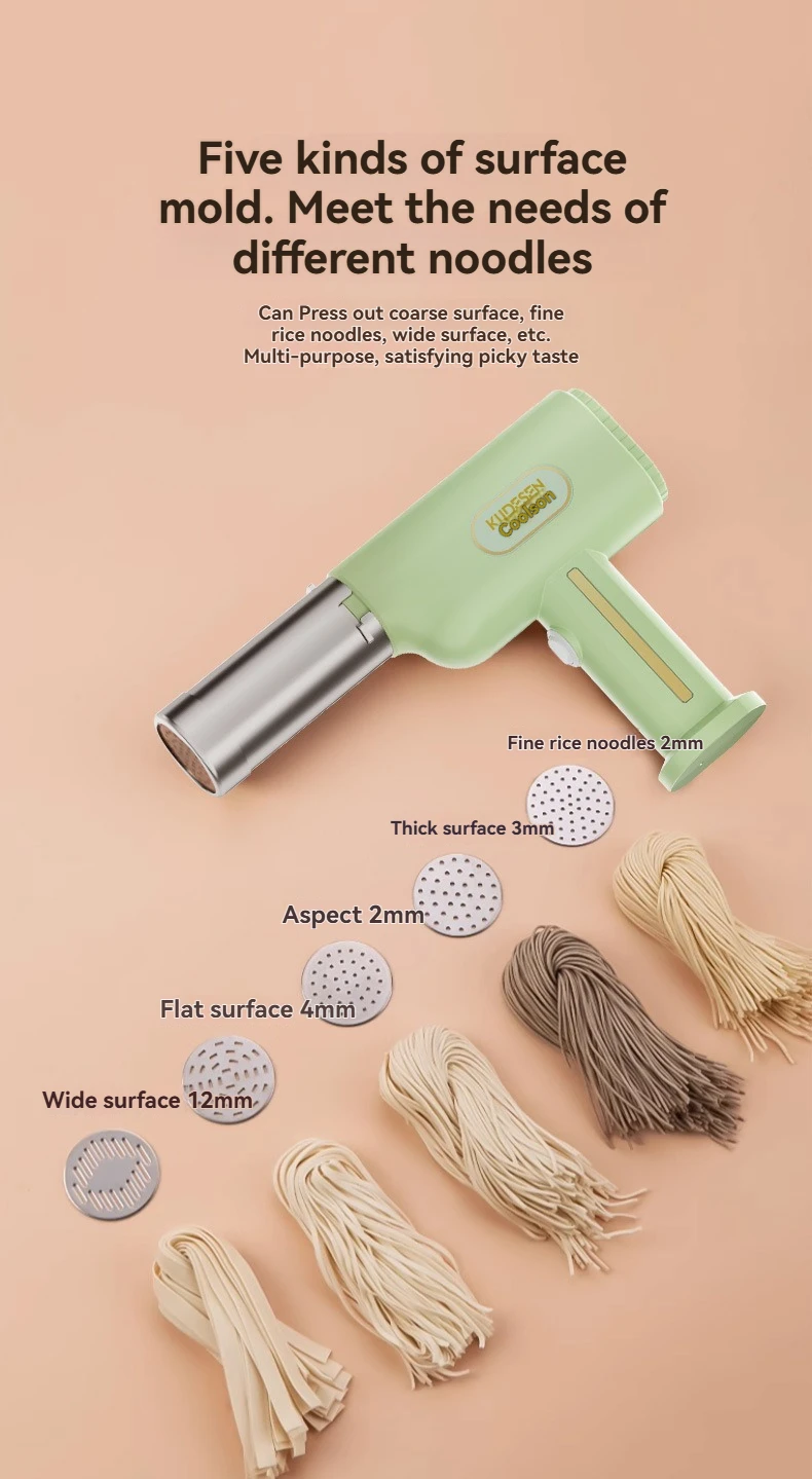 Multifunctional Automatic Pasta Press - Wireless Electric Noodle Maker, Compact Stainless Steel Home Kitchen Tool