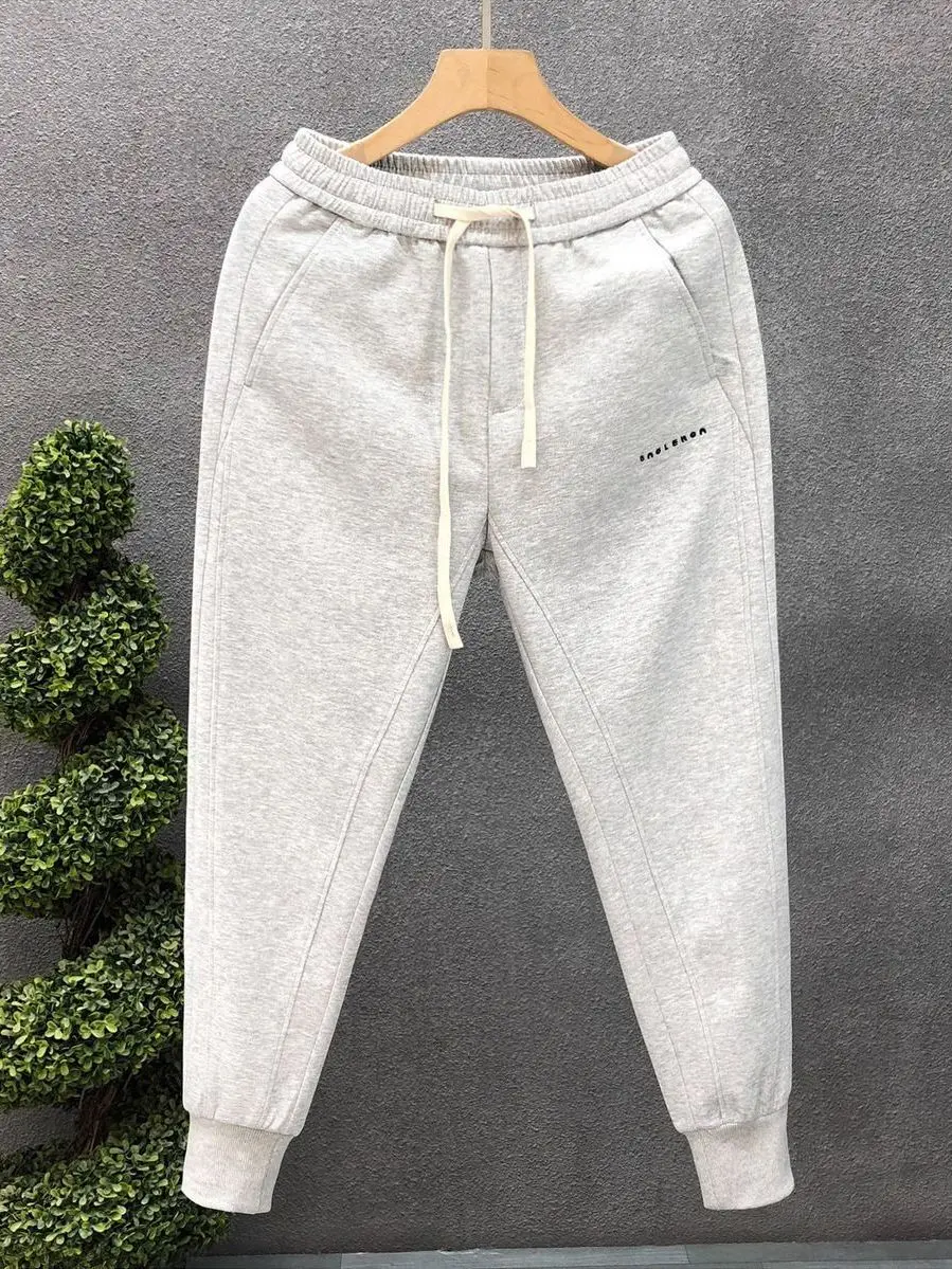 

Простые мужские спортивные брюки свободного кроя, прямые длинные брюки, повседневные спортивные штаны, модные молодежные брюки для осеннего сезона