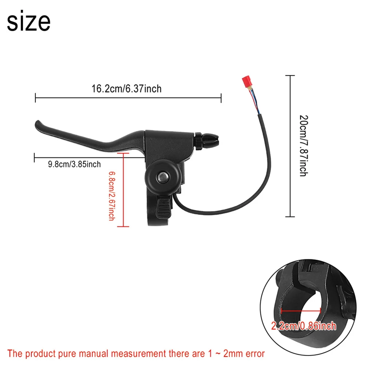 

2525+ левая ручка тормозного рычага с колокольчиками для электрических скутеров V2 Pro XL Rival XR