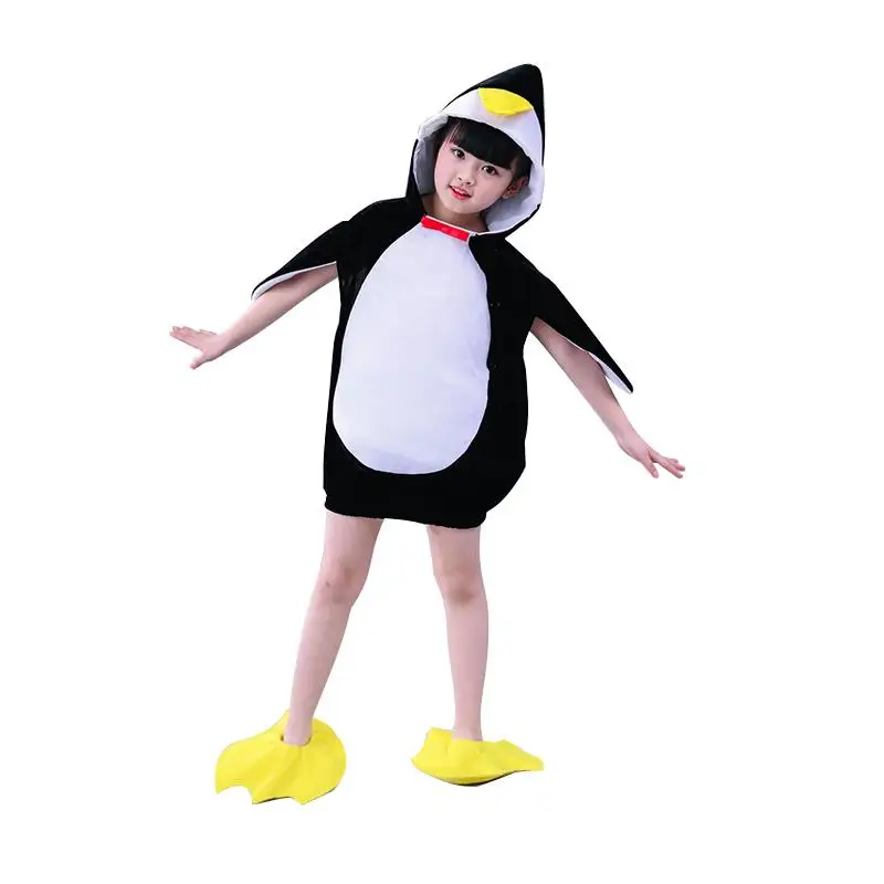 loween Children's Animal Performance Costume Cartoon Little Penguin Dance Performance Clothes for Kindergarten Boys