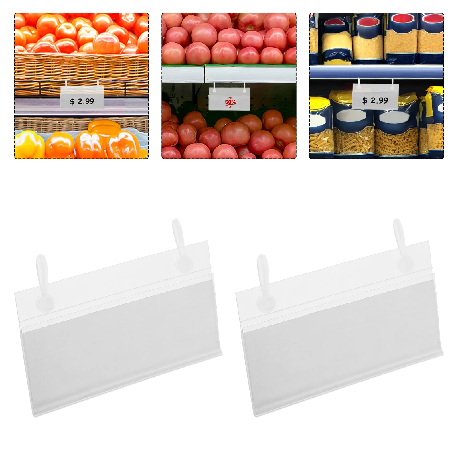 

1 set 1 Set Plastic Label Holders Snap Locking Closure Tag Clips For Baskets Wire Shelves Pantry Supermarket Warehouse Price