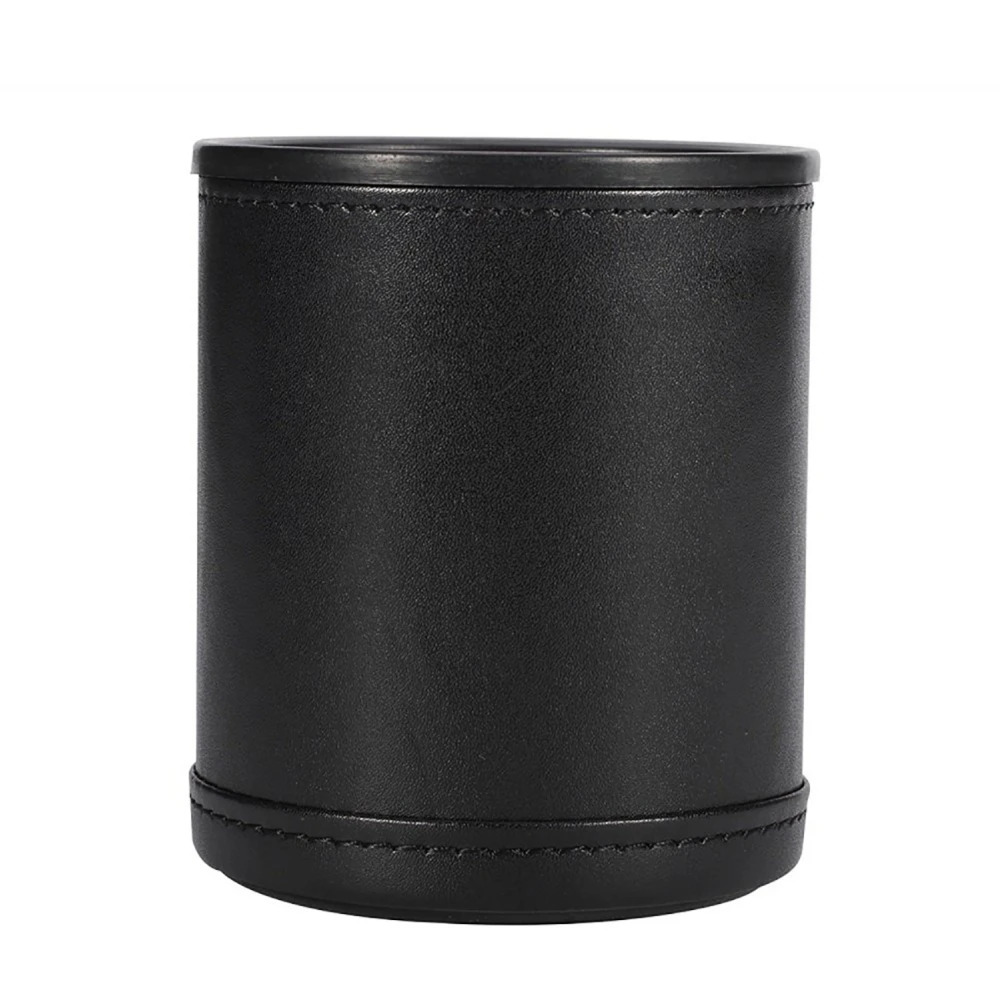 مجموعة أكواب النرد الجلدية مع 6 نردات مكونة من 6 نقاط وبطانة حمراء داخلية هادئة في تهز ألعاب لوحة النرد الكاذب Farkle Yahtzee