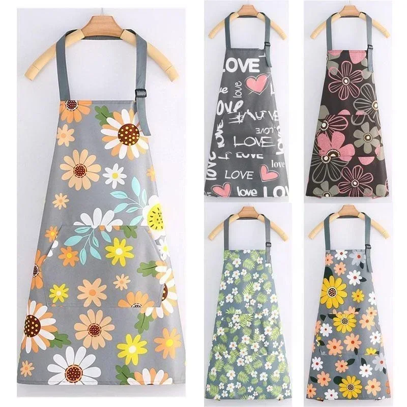 

Adjustable Waterproof Kitchen Aprons for Fashion Lovely Cooking Coffee Baking Oil-Proof Anti-dirty Aprons Restaurant Supplies