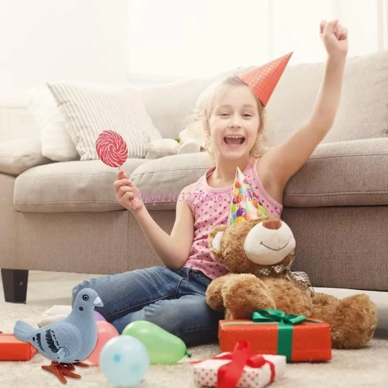 R6FD 4pcs 점프 비둘기 장난감 교육 시계 새 어린이 방 장식