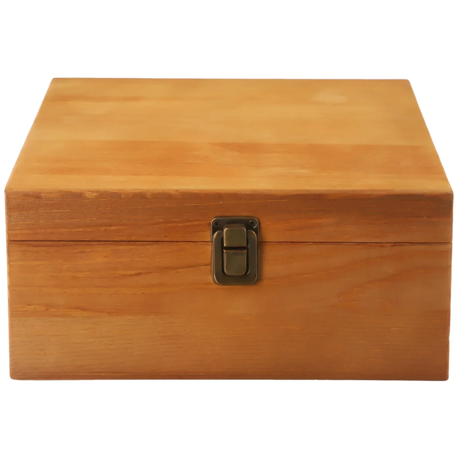 Pine Wooden Storage Box Flip Gift Handmade Large-Capacity Rectangular Retro Metal Lock Supplies Treasure Chest Storage Boxes