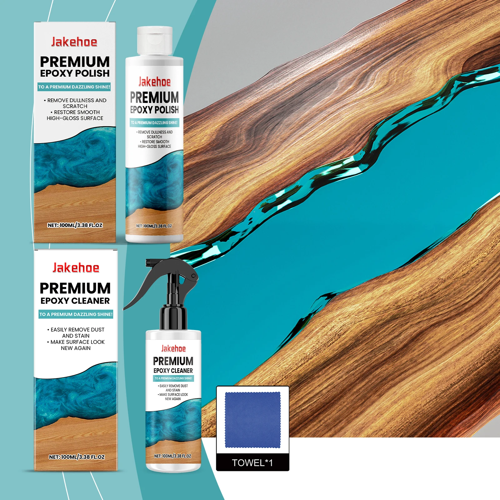 Epoxy Resin Cleaner Effectively Remove Stain Repair Scratches Polishing Restoring Surface Gloss Multifunctional Resin Polish Kit