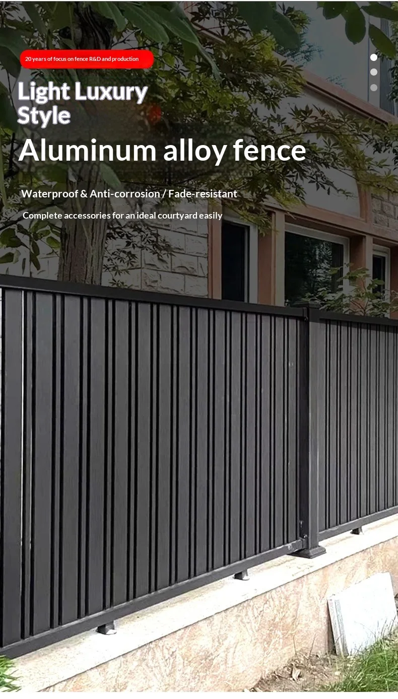 Custom AluminumAlloy Villa Fence Wrought Iron Style Guardrail Outdoor Garden Balcony Terrace Durable Protective Boundary Railing