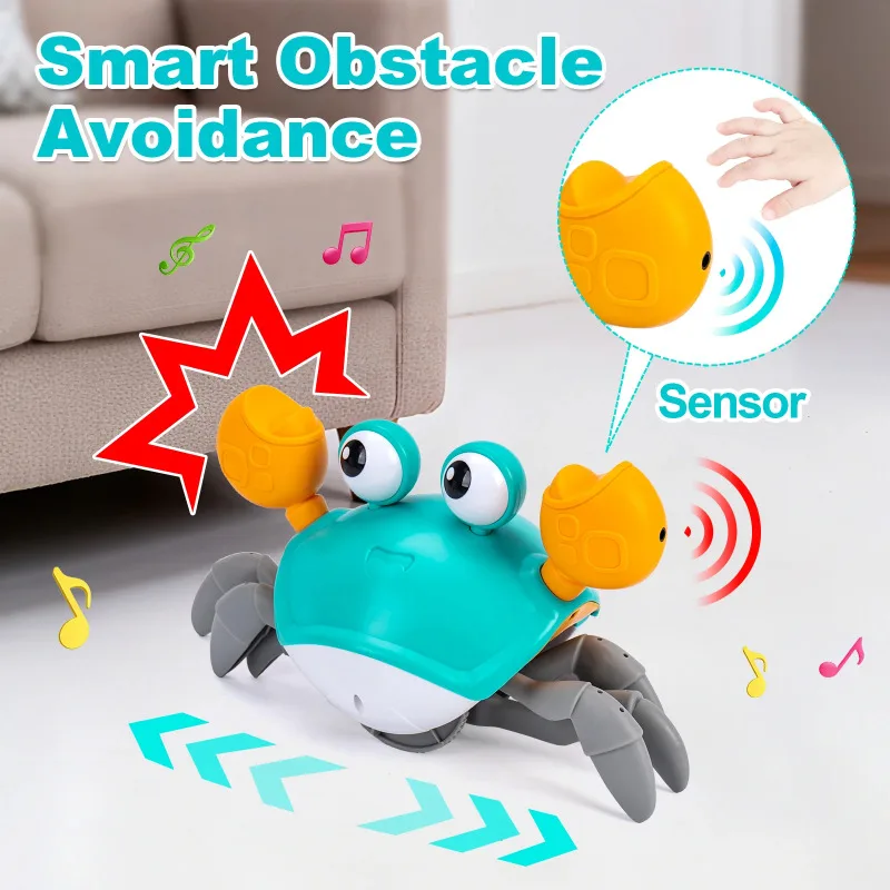 Dancing Crab Run Away Electronic Interactive Crawling Escape Toy USB Charging for Pets Dogs Cats Adults Novelty Gift LED New Fun