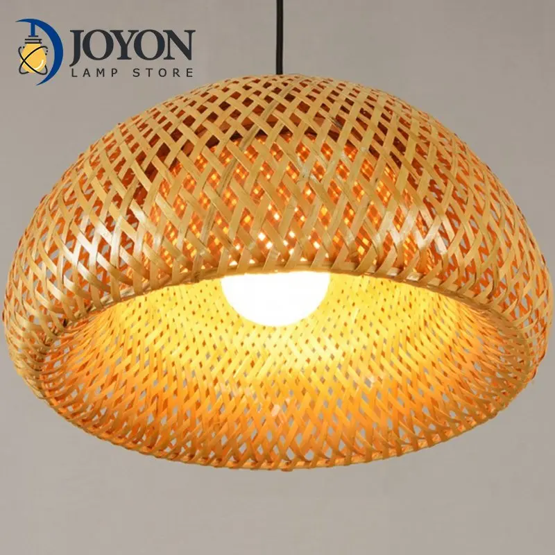 

Bamboo Wicker Rattan Lampshade Hand-Woven Double Layer Bamboo Dome Lampshade Asian Rustic Japanese Lamp Design