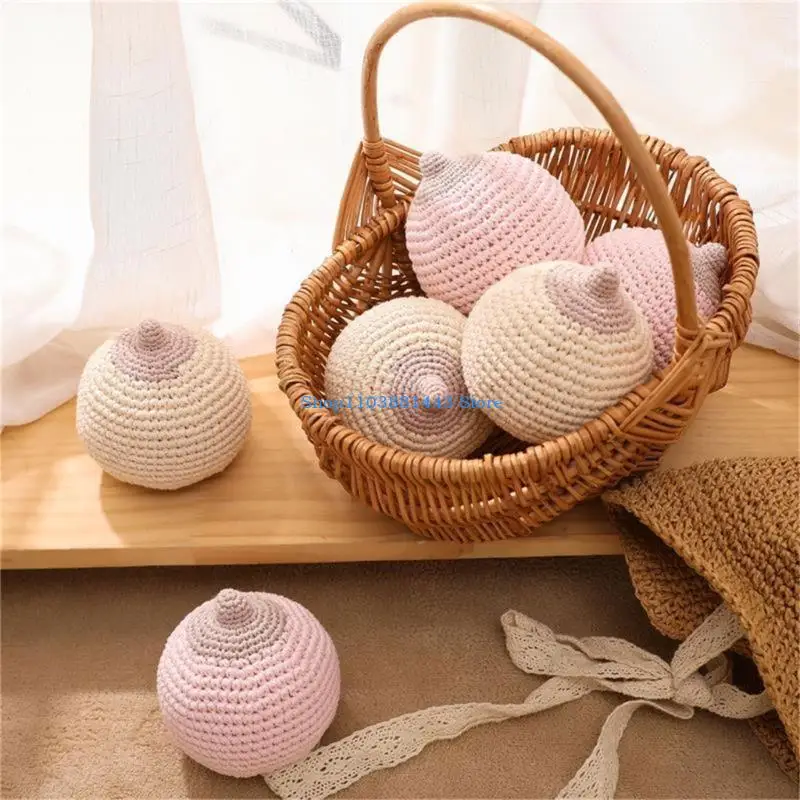 

Q6RE Crochet Plush Toy Breastfeeding Baby Teether Music Rattles for Boys Girls