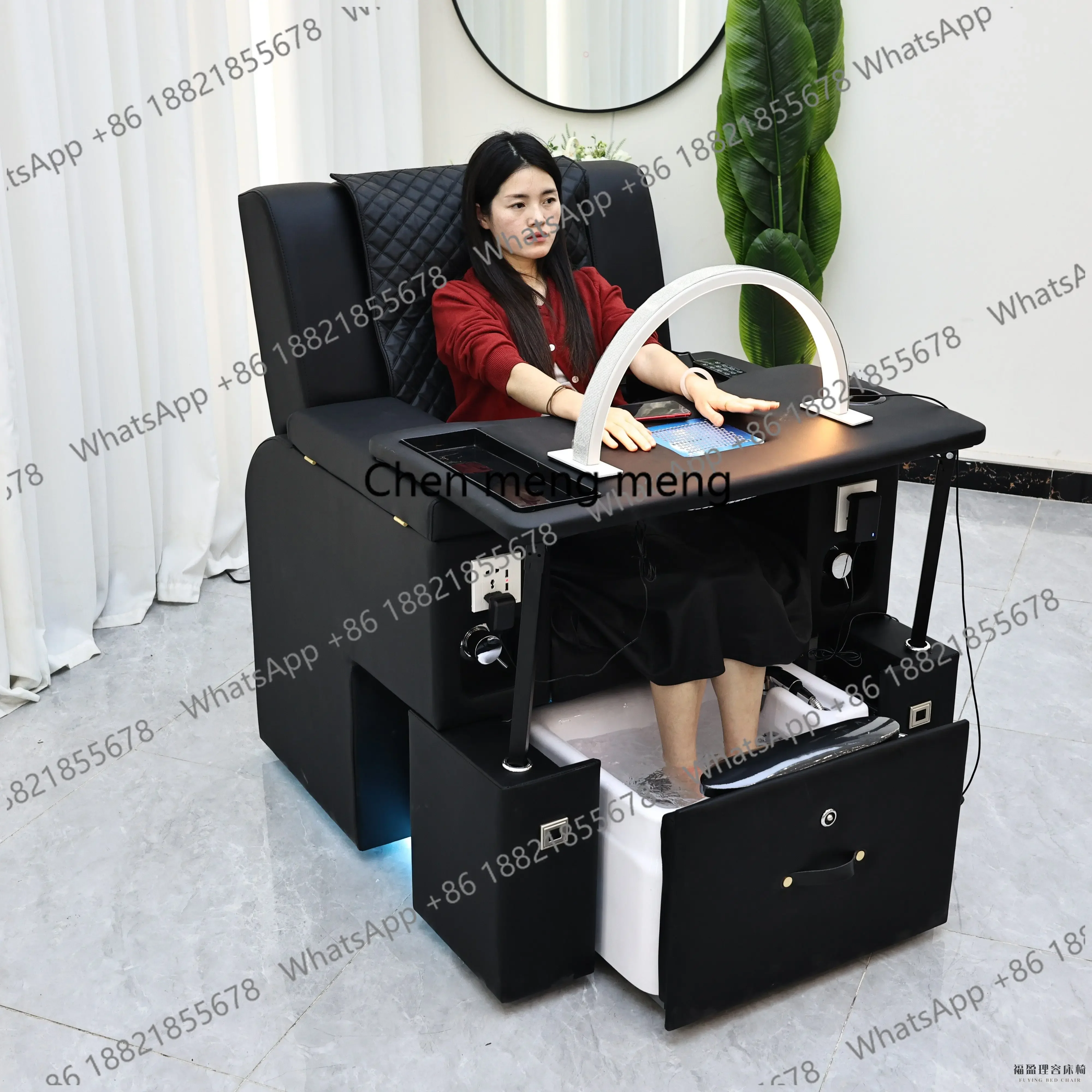 New arrive Electric nail art sofa, perm dyeing pattern embroidery nail art eyelash sofa pedicure foot wash chair