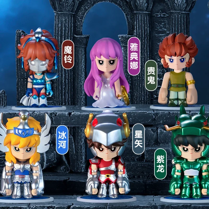 Saint Seiya Hand-Done Figure Blind Box Coleção, Presente Surpresa, Decoração dos desenhos animados, Coleção Brinquedos, Moda Infantil, G Colecionável