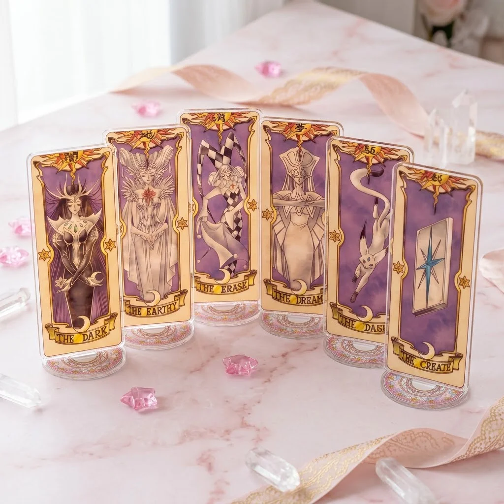 Anime Cardcaptor Sakura Acrylic Stand Keychain 15CM Clow Cards Tarot Card Captor Desktop Ornament Fan Merchandise