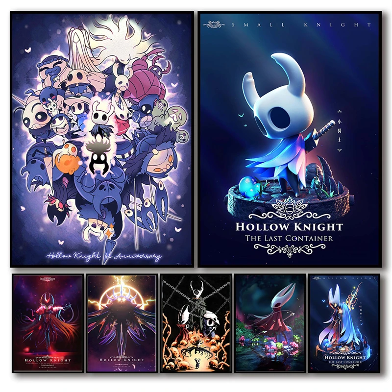 Póster de caballero hueco, Tapiz estético, videojuego popular, Impresión de lienzo de Anime, decoración de pared, arte Mural, decoración de sala de juegos para el hogar