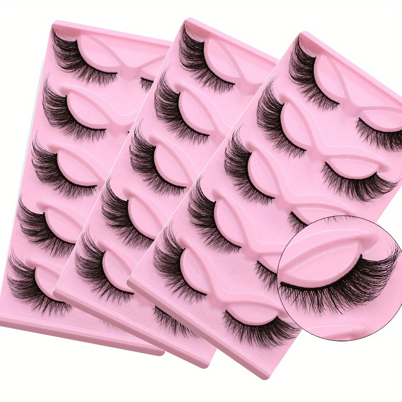 3Boxes (15Pairs) Cat Eye Lashes Long Lashes Cat Eye Look Wispy Lashes Eye End Elongated Strip Thick False Eyelashes