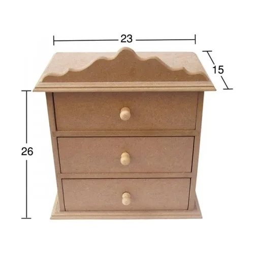 Master Hobby-joyero de madera, 3 cajones