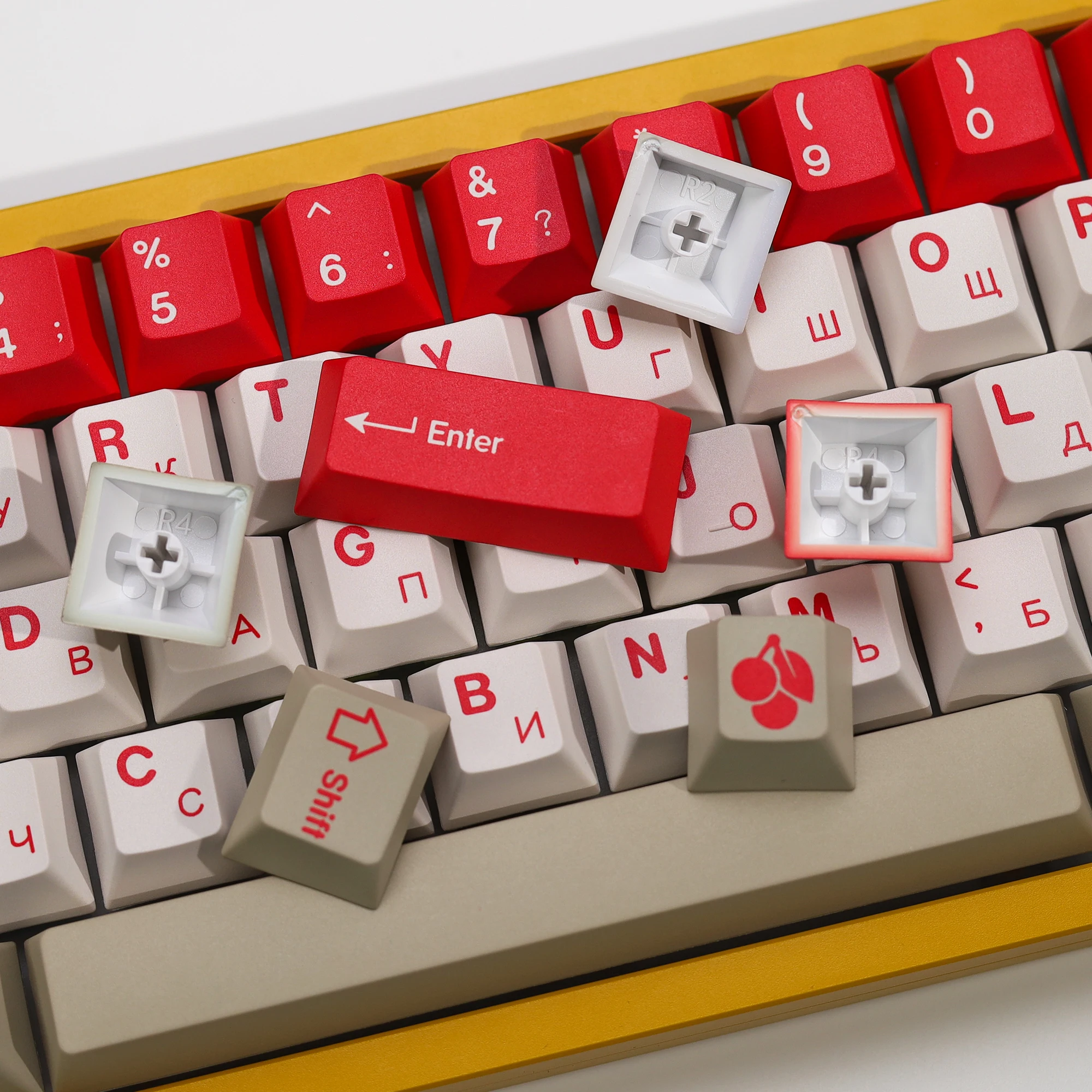 KBDiy الروسية GMK الأحمر تنبيه أغطية المفاتيح 143 مفتاح مجموعة PBT أليس ISO الكرز الشخصي الألعاب KeyCap ل 60 لوحة المفاتيح الميكانيكية Wooting #5