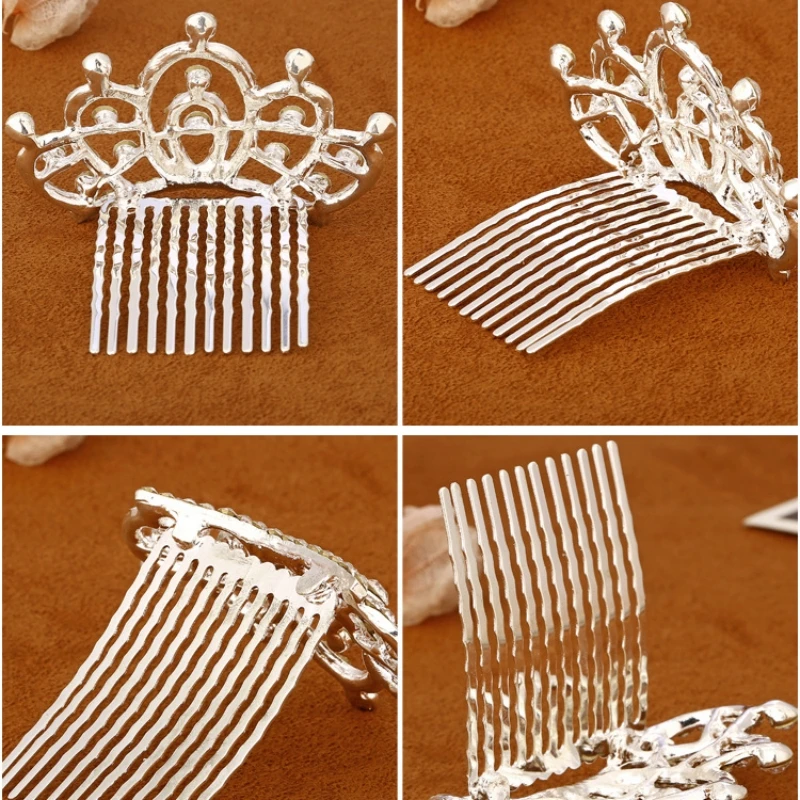 Girls Kids Princess Crown Mini Cute Flower Crystal Rhinestone Hair Combs Birthday Party Tiaras Decor Jewelry Hair Accessories