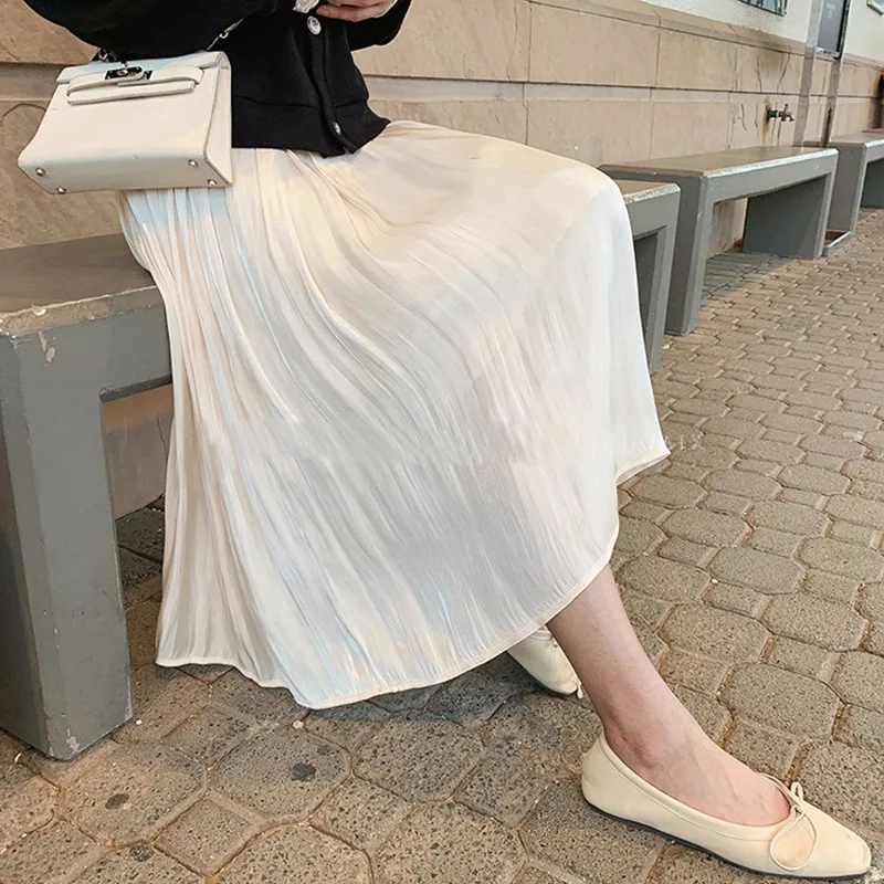 2024 New Maternity Skirts Korean Wind Casual Solid Fashion Four Seasons Women Mid-calf Soft Skirt For Pregnant Maternity Clothes