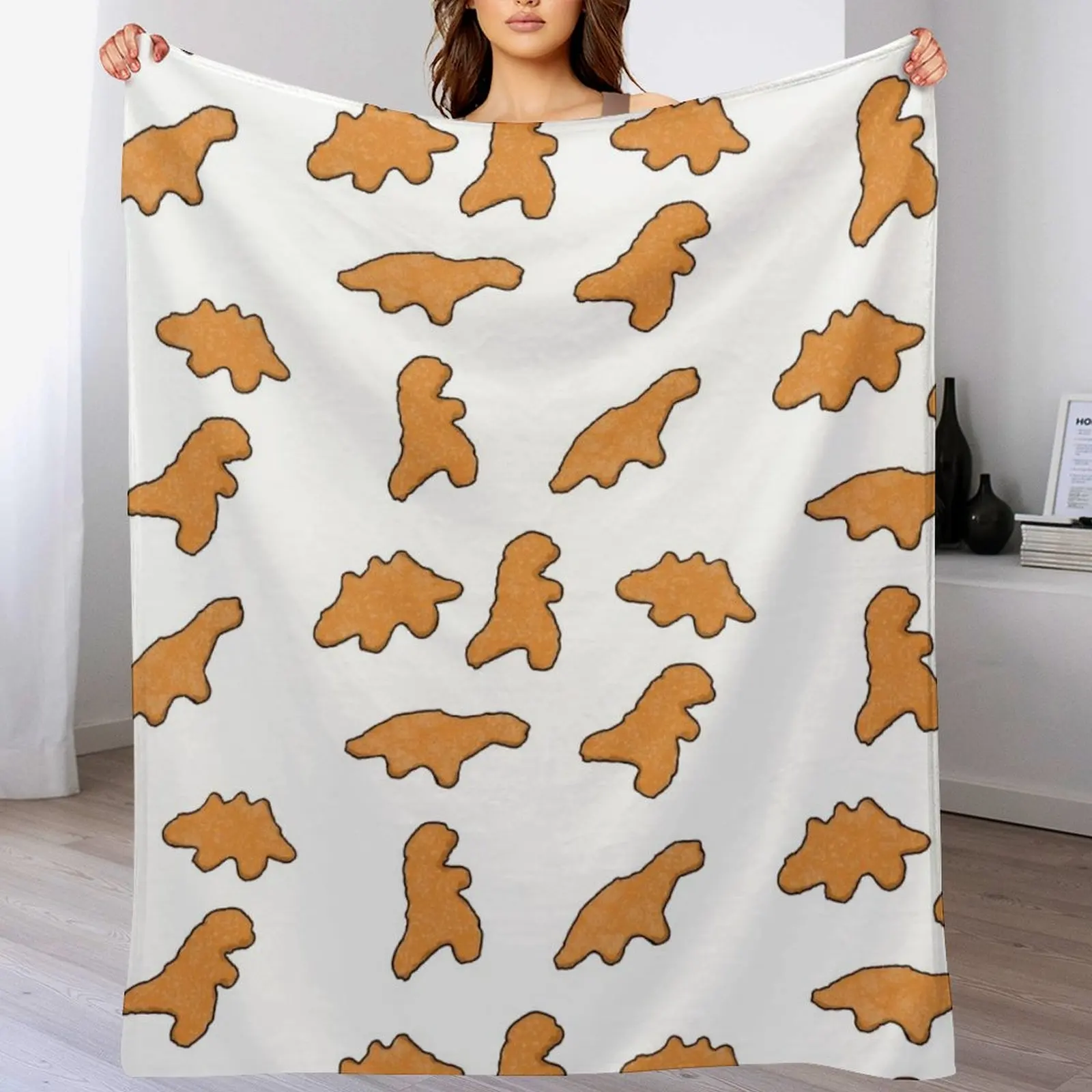 Dino Nuggets Throw Blanket Softest for sofa Picnic Beautifuls Blankets