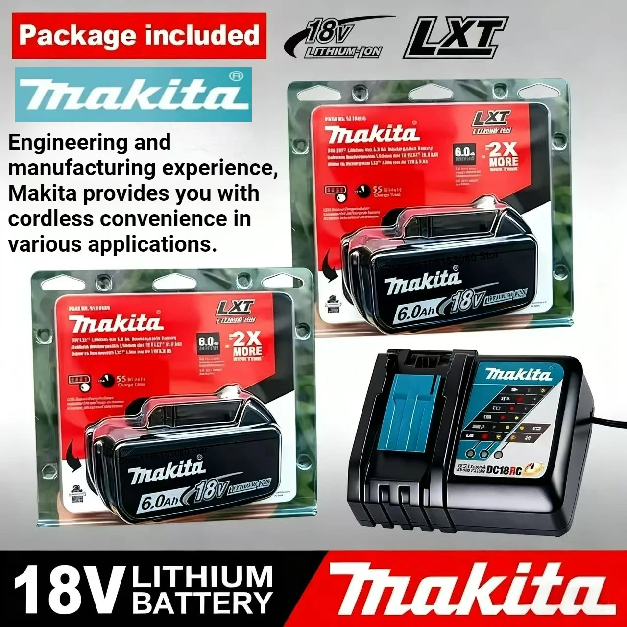 

Genuine Makita Upgraded BL1860 Rechargeable Battery 18V 6Ah Lithium for Makita 18V Battery BL1840 BL1850 BL1830 BL1860B LXT 400