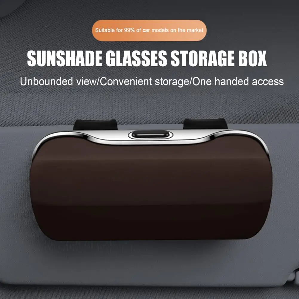 

Car Sunglass Storage Solution Car Sunglasses Holder with Hard Shell Case for Easy Storage Organization on Visor for Quick
