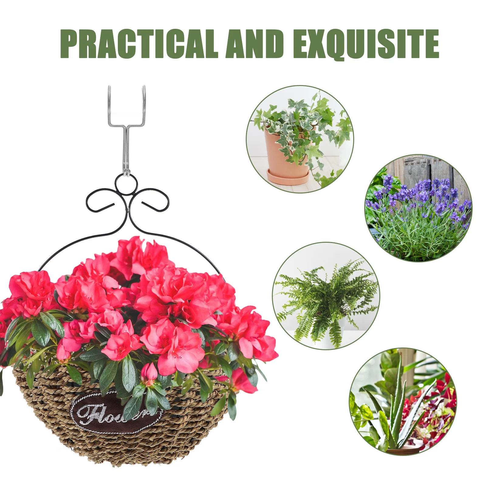 

10Pcs Windproof Stainless Steel Round Tube Hanger Hooks for Clothes Flowerpot Garden Plant Holder Organizer Hanger Hook