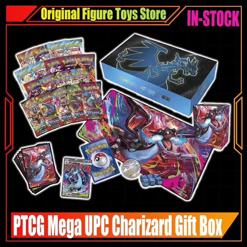 

В наличии Новая 100% оригинальная подарочная коробка Mega Charizard V Star, коллекция PTCG, коллекционные карточки UPC Box Moltres Rocket Team, коробки для карт