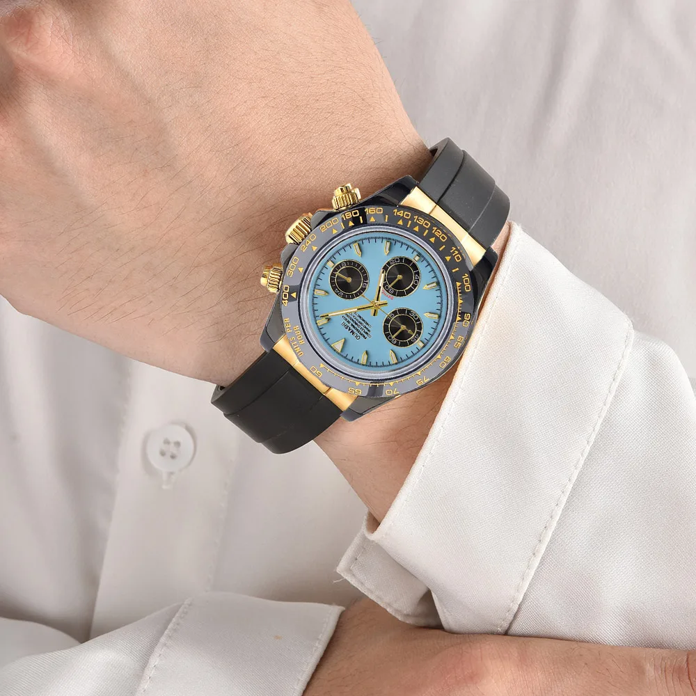 럭셔리 스포츠 VK63 쿼츠 시계 사파이어 글라스 316L 스테인리스 스틸 방수 남성용 커스텀 시계 (VK63 무브먼트 탑재)