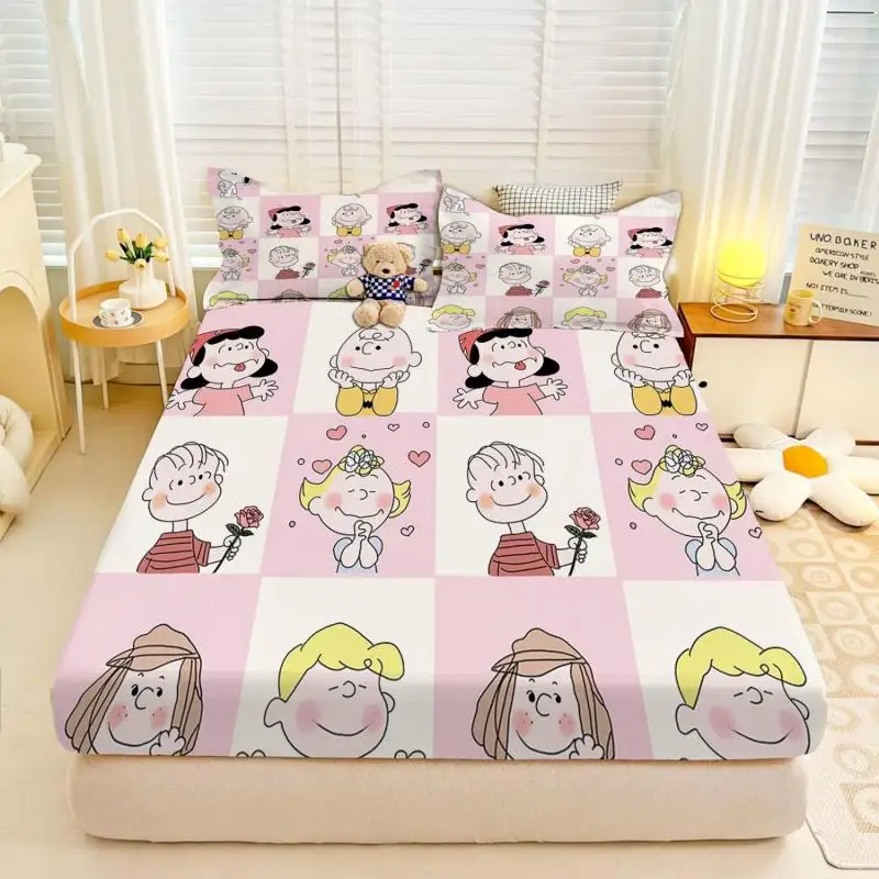 

Kawaii Kawaii Snoopy Child Print Bed Sheet Anime Cartoon Student Dormitory Quilt Sheets Bedding Cartoon Cute Pattern Bed Sheet