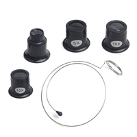 Loupe Eyeglass Magnifiers Set of 4 Different Strengths Watchmaker Repairs Tool 5X, 10X,15X, 20X Magnification