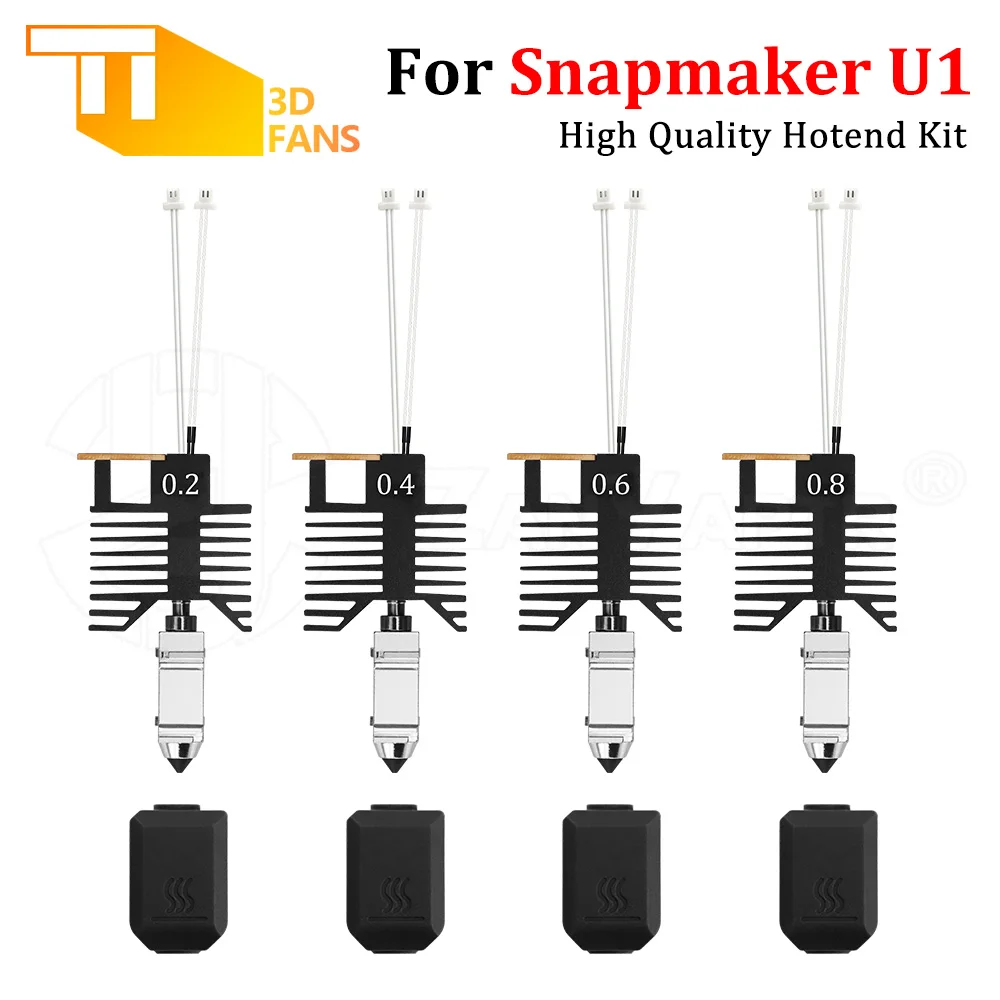 

Сменный хотэнд для Snapmaker U1: сопло из закаленной стали, силиконовый чехол, стабильный контроль температуры, аксессуары для 3D-печати
