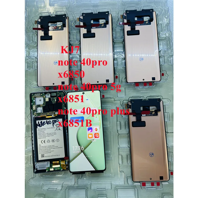 AMOLED TFT For Infinix Note 40 Pro 4G/5G X6850, X6851 LCD Display Screen+Touch Digitizer For KJ7 Note 40pro plus Replacement