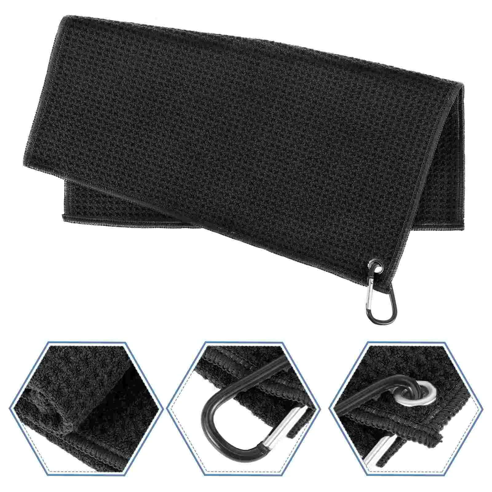 

2 Pcs Golf Towel Golfs Gear Golfing Wet Towels Cleaning Bag Cloth Fiber Accessory Portable