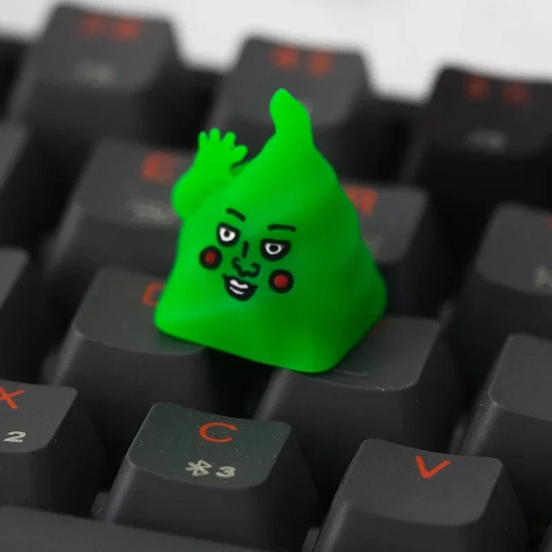 Mob Psycho 100 Dimple Art Keycap Resin Layered Drip Gel Design MX Switch Peripherals Keycaps for Mechanical Keyboard Accessories