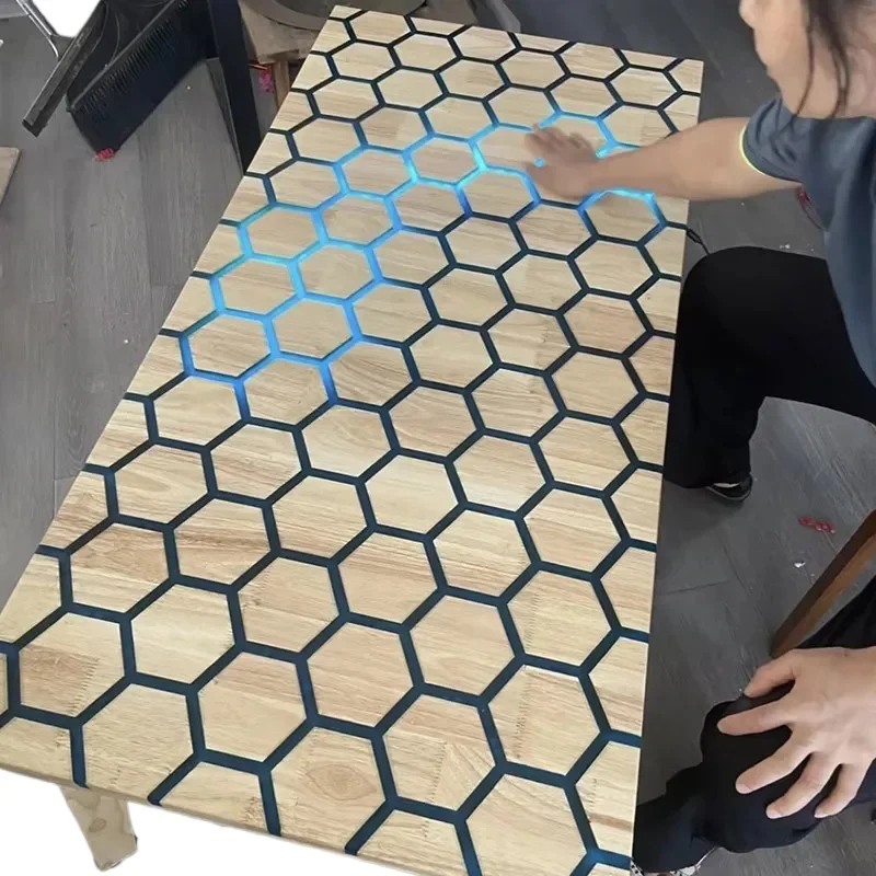 

Intelligent Luminous River Table Touch Sensing Light Tea Table Epoxy Resin