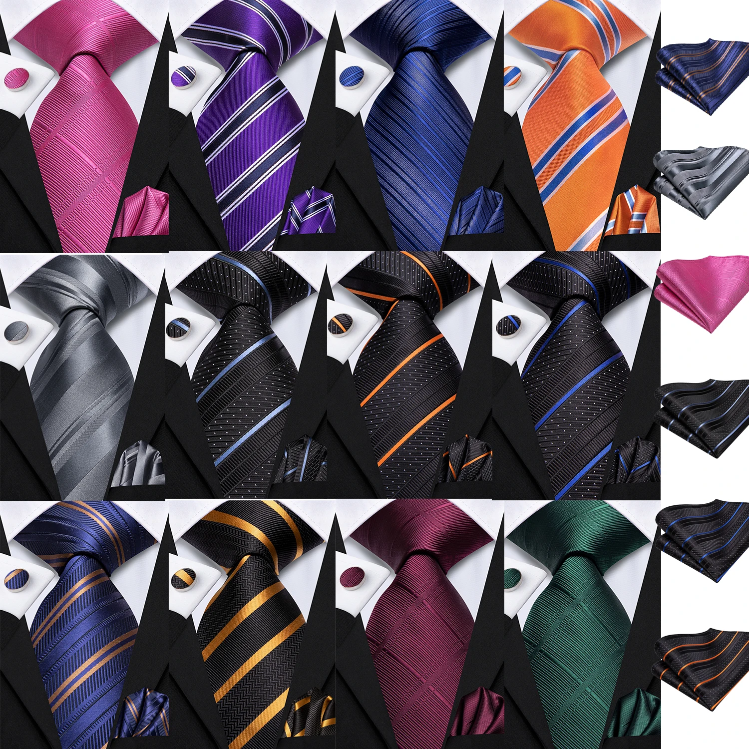 

Hi-Tie розово-розовые шлепанцы фиолетового и синего цвета, мужской галстук, носовой платок, запонки для аксессуаров для смокинга, классический роскошный галстук, мужской подарок