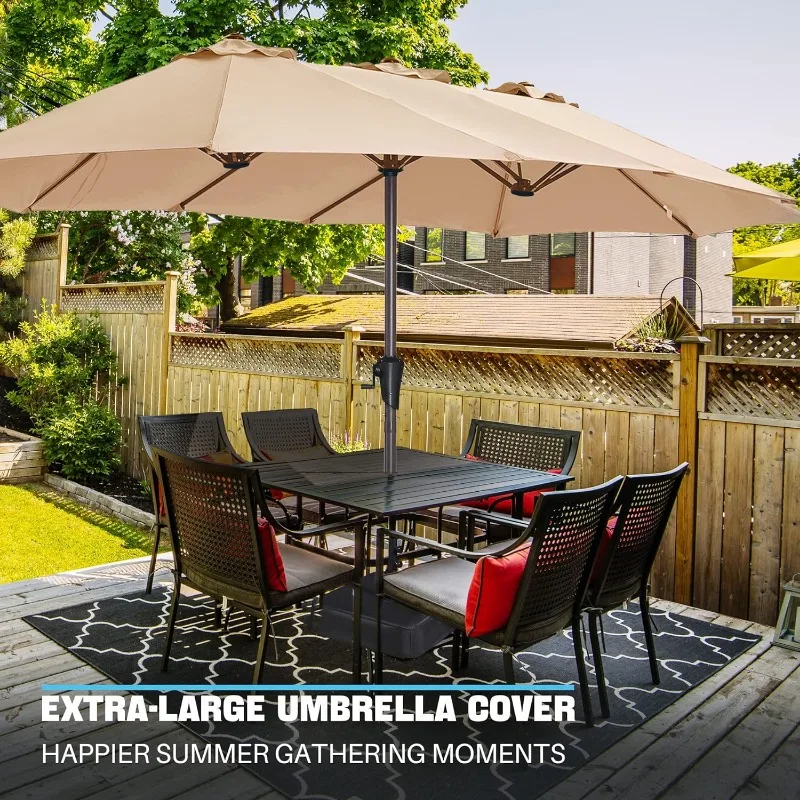 SUPERJARE 13FT Outdoor Patio Umbrella with Base Included, Double Sided Pool Umbrellas with Fade Resistant Canopy,Table Umbrella