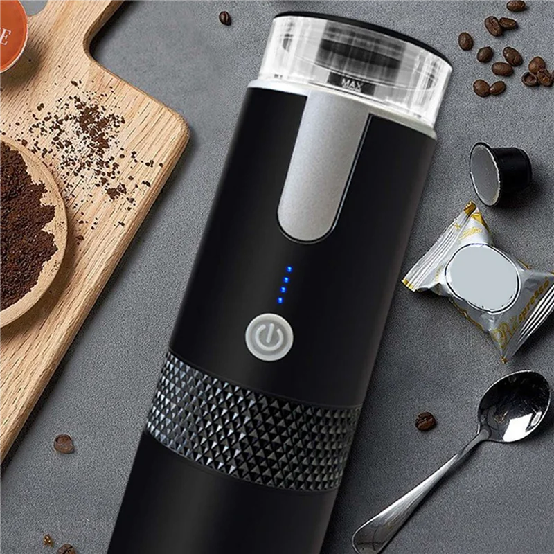 ماكينة القهوة الكهربائية اللاسلكية A44T 2X بقدرة 1200 مللي أمبير في الساعة قابلة لإعادة الشحن عبر USB للسفر والسيارة والمنزل المحمولة أوتوماتيكية بالكامل